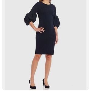 Calvin Klein Puff Sleeve Mid Length Dress